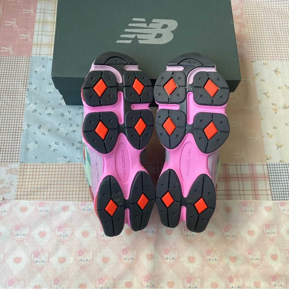 New Balance Sneakers - Mint, Purple & Pink Accents